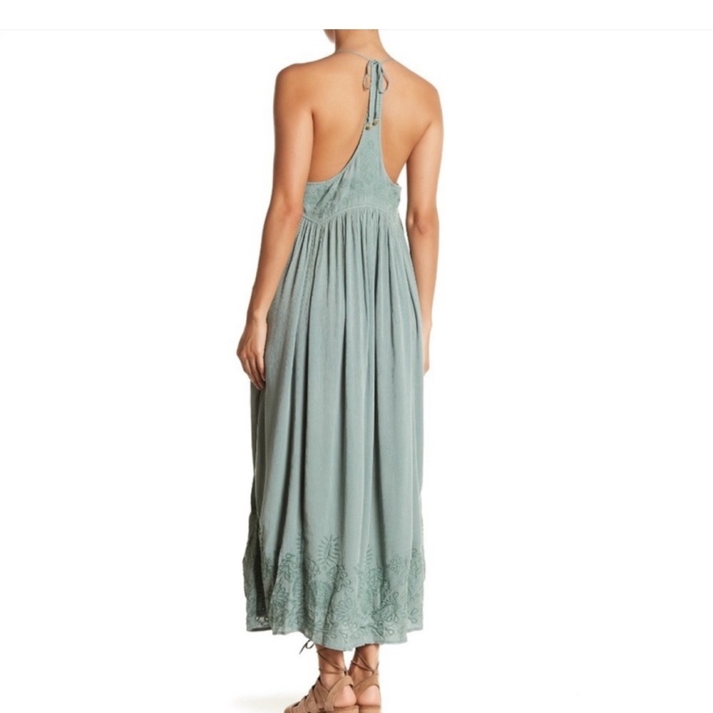 Free People Sage Green Embroidered Maxi Dress - Picture 2 of 7